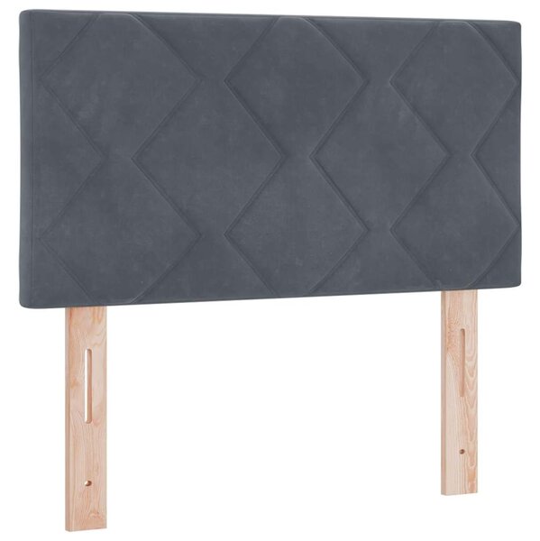 Postel s boxspringem s čelo Tmavě šedá 200 x 80 cm samet 3341493