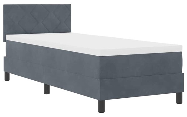 Postel s boxspringem s čelo Tmavě šedá 80 x 200 cm samet 3339201