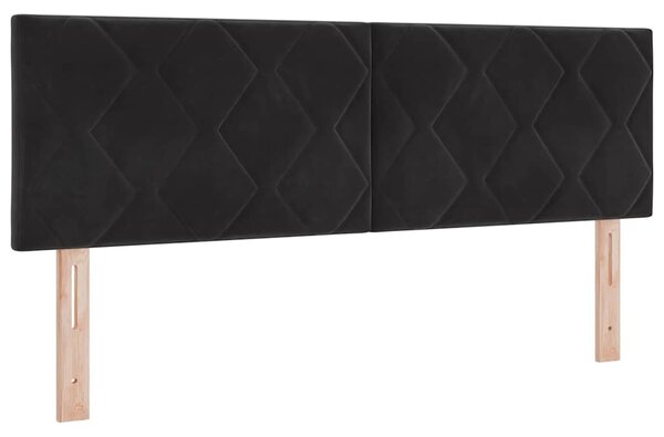 Postel s boxspringem s čelo Černý 200 x 160 cm samet 3341530