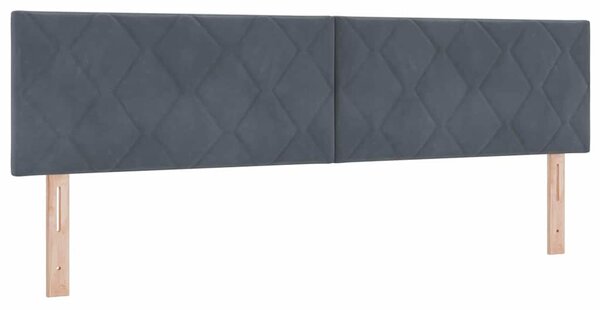 Postel s boxspringem s čelo Tmavě šedá 200 x 180 cm samet 3341535