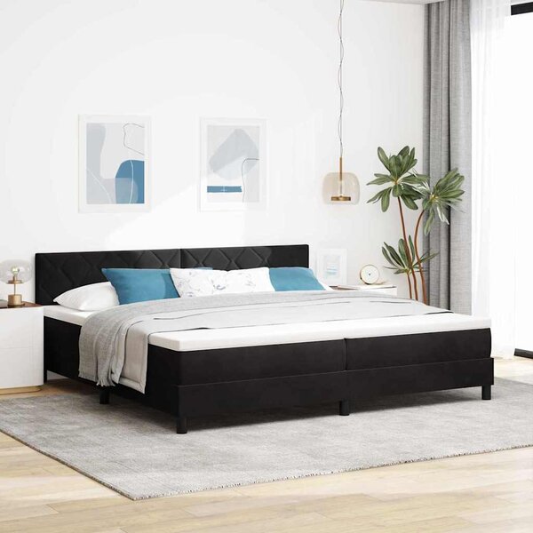 Postel s boxspringem s čelo Černá 200 x 200 cm samet 3339262