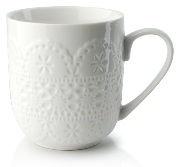 Affekdesign Porcelánový hrnek KORONKA 300 ml bílý