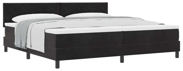 Postel s boxspringem s čelo Černá 200 x 200 cm samet 3339262