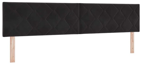 Postel s boxspringem s čelo Černý 200 x 200 cm samet 3341542