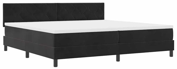 Postel s boxspringem s čelo Černá 200 x 200 cm samet 3339262