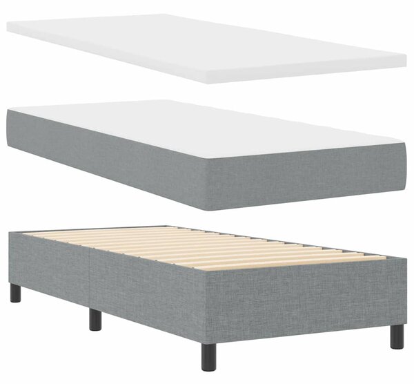 Postel s boxspringem s polštářem Světle šedá 200 x 80 cm textil 3341609