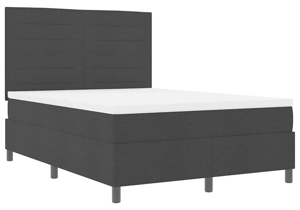 Postel s boxspringem s matrací s čelo Černá 140 x 190 cm textil 3339310