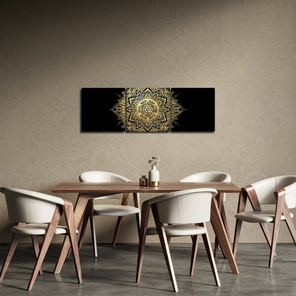 Obraz - Mandala bohatství (s hodinami) (90x30 cm)