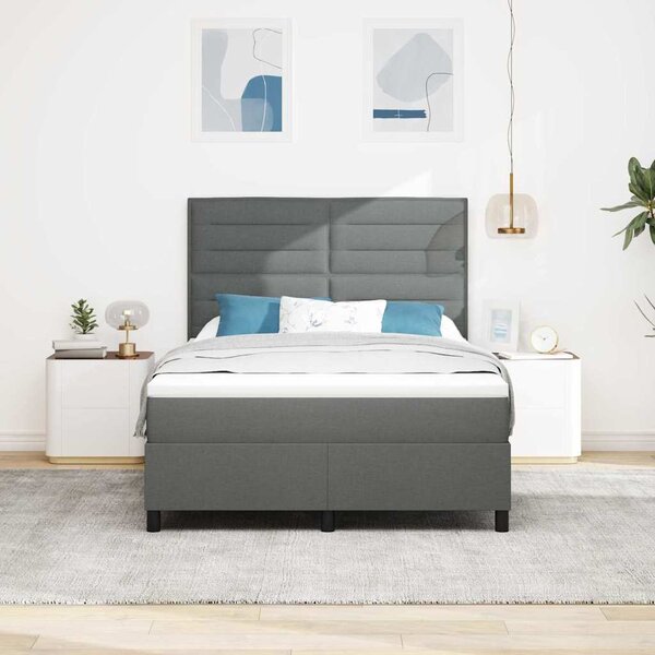 Postel s boxspringem s matrací Tmavě šedá 140 x 190 cm textil 3339309