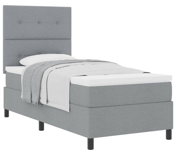 Postel s boxspringem s matrací Světle šedá 80 x 200 cm textil 3339343