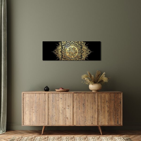 Obraz - Mandala bohatství (s hodinami) (90x30 cm)