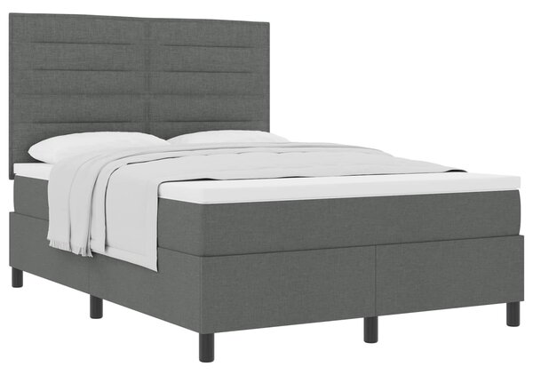 Postel s boxspringem s matrací Tmavě šedá 140 x 190 cm textil 3339309
