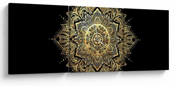 Obraz - Mandala bohatství (s hodinami) (90x30 cm)