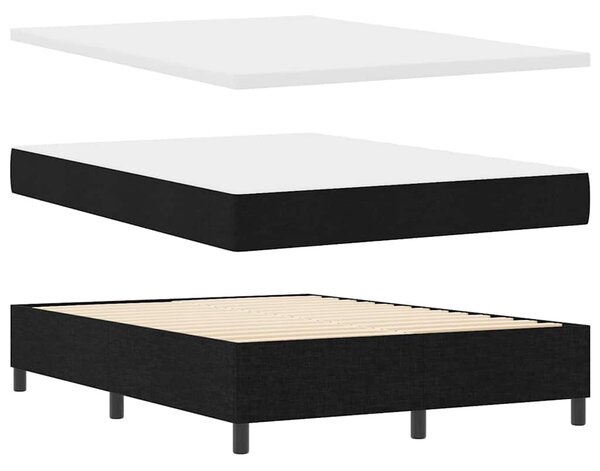Postel s boxspringem s matrací s čelo Černá 140 x 190 cm textil 3340496