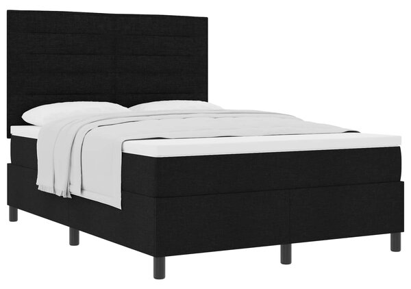 Postel s boxspringem s matrací s čelo Černá 140 x 190 cm textil 3339310