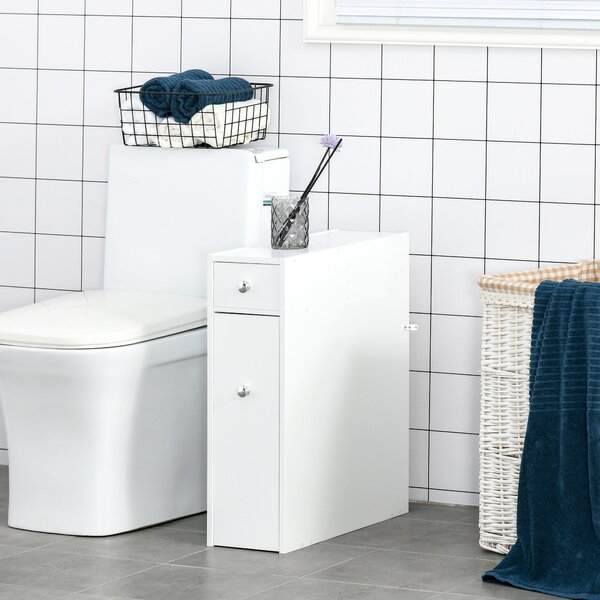 HOMCOM Koupelnová skříňka se 2 šuplíky a horním prostorem s víkem pro umyvadlo a sprchu 17x48x58 cm Bílá | Aosom