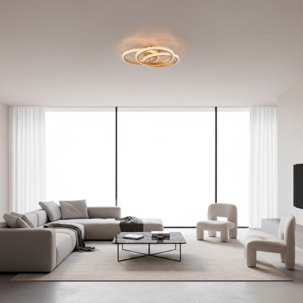JUST LIGHT. 14734-60 - LED Stropní svítidlo GLITRA LED/37W/230V pr. 50 cm zlatá