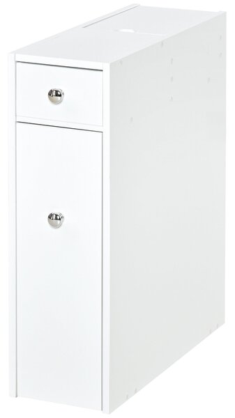 HOMCOM Koupelnová skříňka se 2 šuplíky a horním prostorem s víkem pro umyvadlo a sprchu 17x48x58 cm Bílá | Aosom