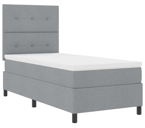 Postel s boxspringem s matrací Světle šedá 80 x 200 cm textil 3339343