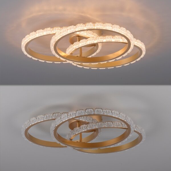 JUST LIGHT. 14734-60 - LED Stropní svítidlo GLITRA LED/37W/230V pr. 50 cm zlatá
