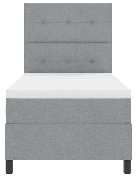 Postel s boxspringem s matrací Světle šedá 80 x 200 cm textil 3339343