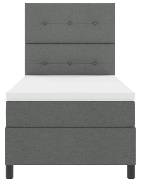 Postel s boxspringem s čelo Tmavě šedá 80 x 200 cm textil 3339344