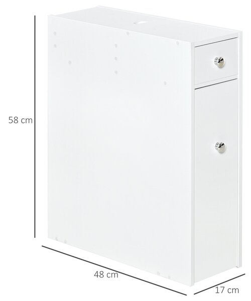HOMCOM Koupelnová skříňka se 2 šuplíky a horním prostorem s víkem pro umyvadlo a sprchu 17x48x58 cm Bílá | Aosom