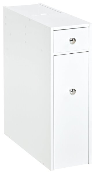 HOMCOM Koupelnová skříňka se 2 šuplíky a horním prostorem s víkem pro umyvadlo a sprchu 17x48x58 cm Bílá | Aosom
