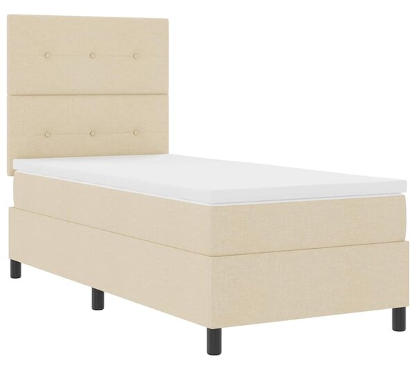 Postel s boxspringem s čelo Krémová 80 x 200 cm textil 3339348