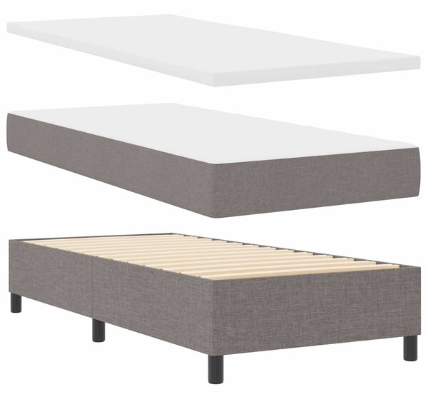 Postel s boxspringem s čelo Taupe 100 x 200 cm textil 3339445