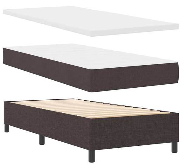 Postel s boxspringem s čelo Tmavě hnědá 200 x 100 cm textil 3341696