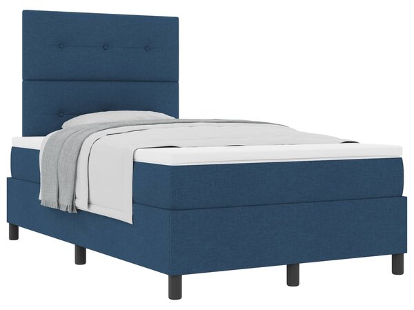 Postel s boxspringem s čelo Modrá 120 x 190 cm textil 3339377