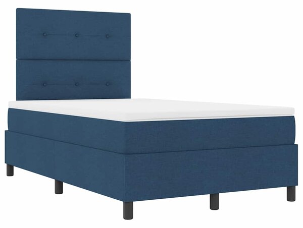 Postel s boxspringem s čelo Modrá 120 x 190 cm textil 3339377