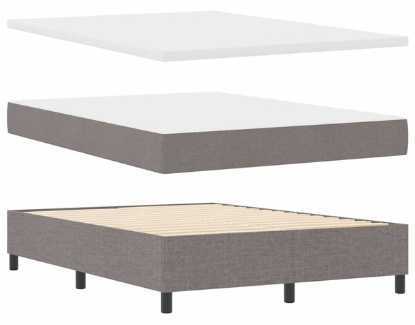 Postel s boxspringem s čelo Taupe 140 x 190 cm textil 3344069