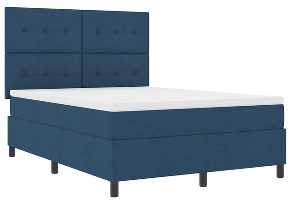 Postel s boxspringem s čelo Modrá 140 x 190 cm textil 3339391