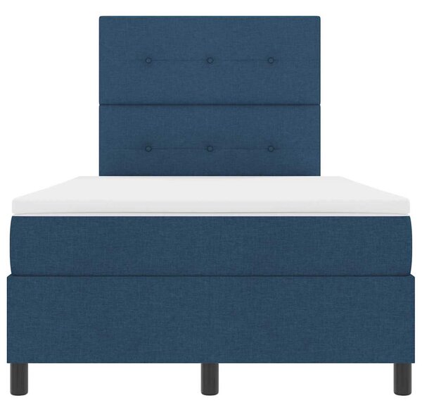 Postel s boxspringem s čelo Modrá 120 x 190 cm textil 3339377