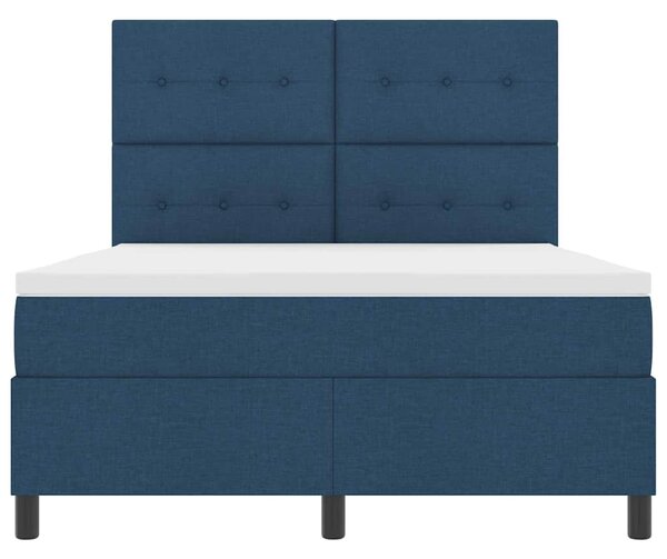 Postel s boxspringem s čelo Modrá 140 x 190 cm textil 3339391