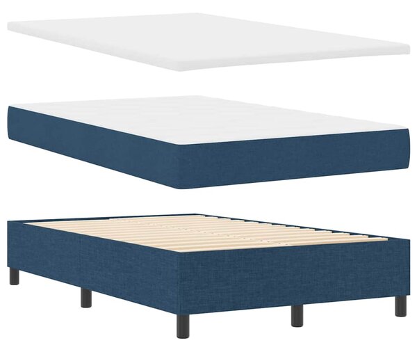 Postel s boxspringem s čelo Modrá 120 x 190 cm textil 3339377