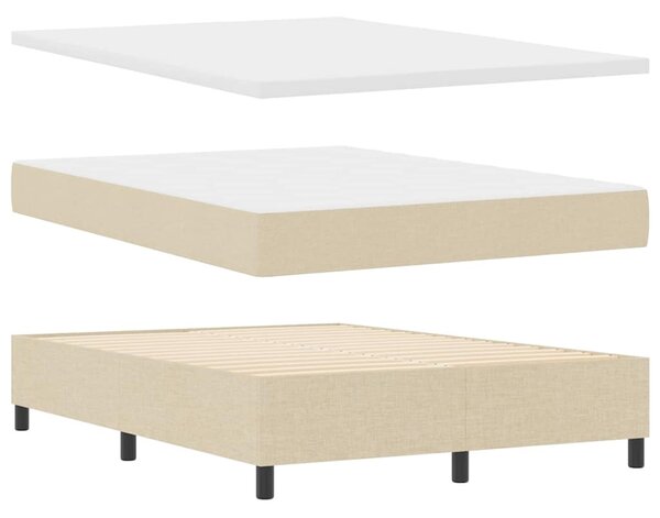 Postel s boxspringem s polštářem Krémová 190 x 140 cm textil 3341642