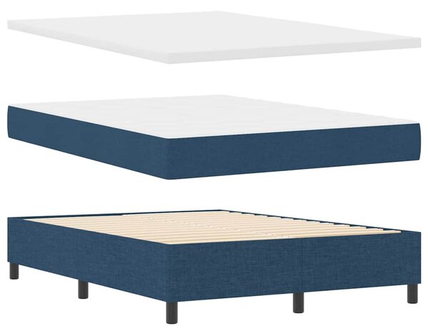 Postel s boxspringem s čelo Modrá 140 x 190 cm textil 3339391