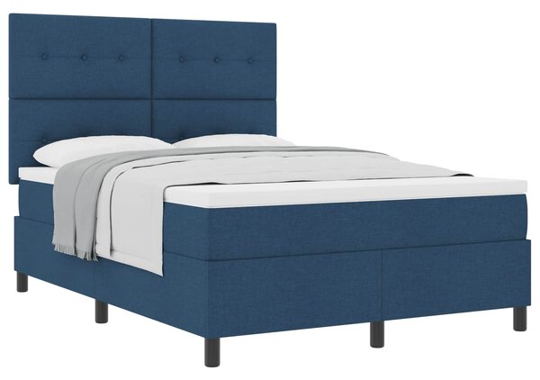 Postel s boxspringem s čelo Modrá 140 x 190 cm textil 3339391