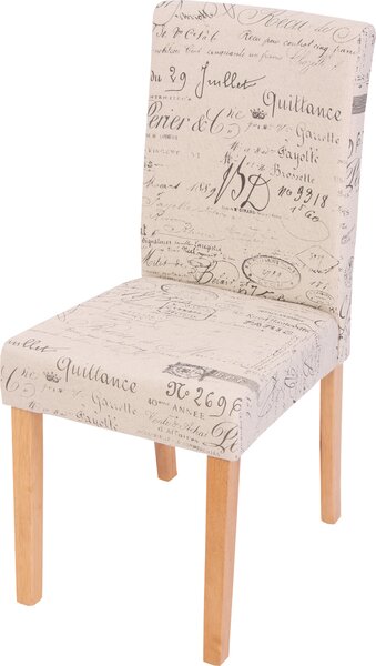 Jídelní židle Littau, kuchyňská židle židle, látka/textil psaní krémová, světlé nohy