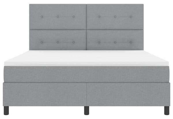 Postel s boxspringem s čelo Světle šedá 180 x 200 cm textil 3339406