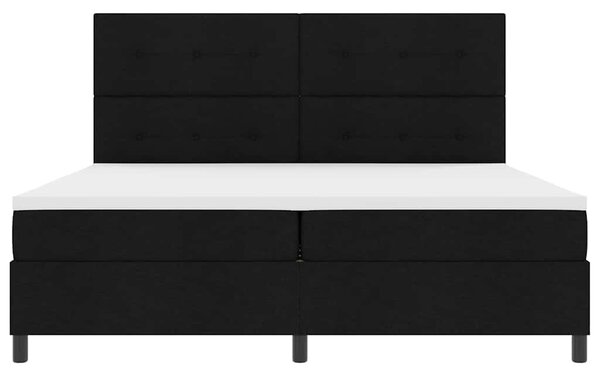 Postel s boxspringem s čelo Černá 200 x 200 cm textil 3339415