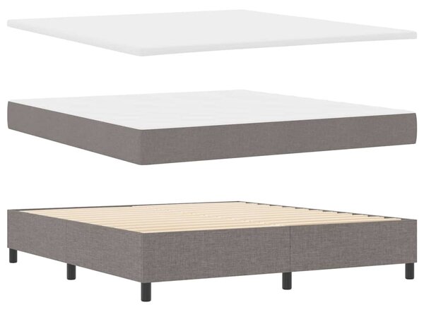Postel s boxspringem s čelo Taupe 180 x 200 cm textil 3339410