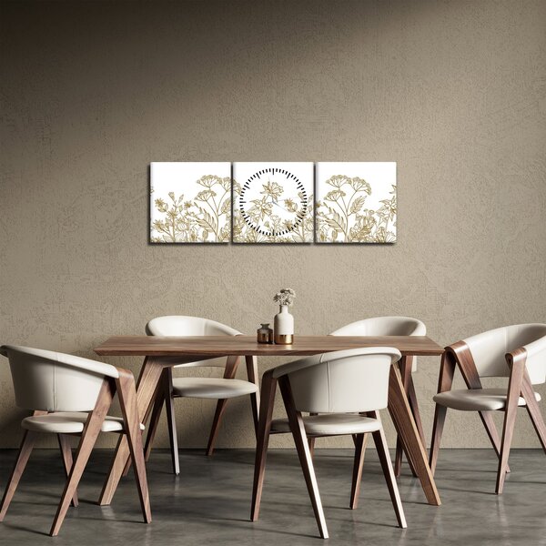 Obraz - Luční kvítí (s hodinami) (90x30 cm)