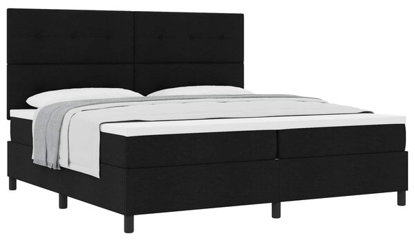 Postel s boxspringem s čelo Černá 200 x 200 cm textil 3339415