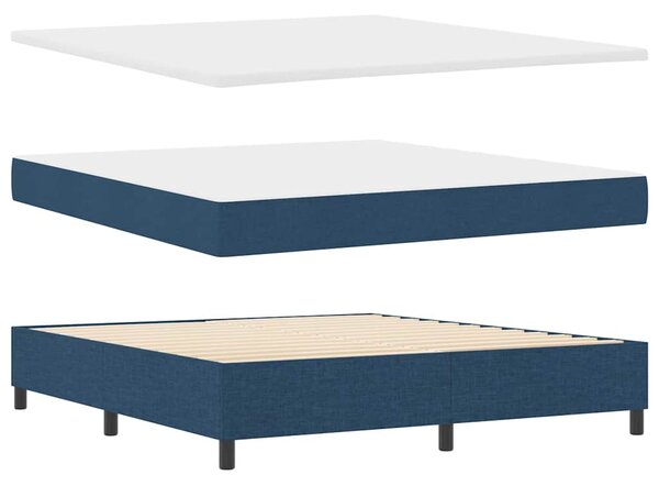 Postel s boxspringem s polštářem Modrá 200 x 180 cm textil 3341664