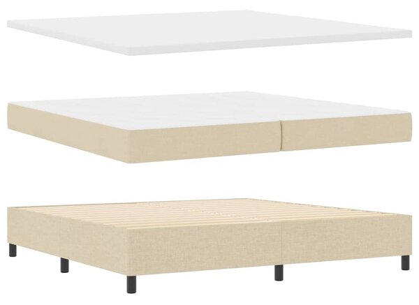 Postel s boxspringem s čelo Krémová 200 x 200 cm textil 3344098
