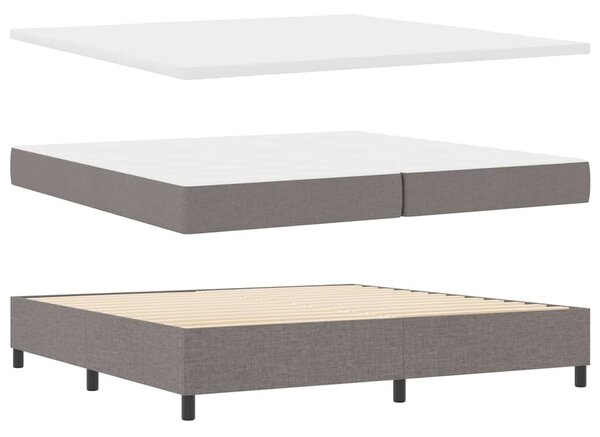 Postel s boxspringem s čelo Taupe 200 x 200 cm textil 3344097